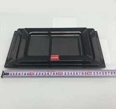 ĐĨA CHỮ NHẬT MELAMINE ĐEN CT