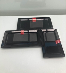 ĐĨA CHỮ NHẬT MELAMINE ĐEN CT