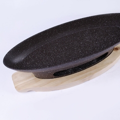 BẾP NƯỚNG HÌNH THUYỀN ĐẾ GỖ