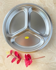 KHAY CƠM INOX 3 NGĂN HÌNH TRÒN