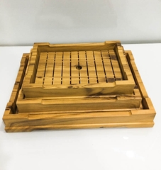 KHAY CHỮ NHẬT TRƯNG BÀY SHUSHI GIẢ GỖ