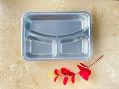 KHAY CƠM INOX 3 NGĂN HÌNH CHỮ NHẬT