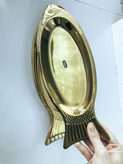 KHAY TRƯNG BÀY CÁ INOX MẠ VÀNG