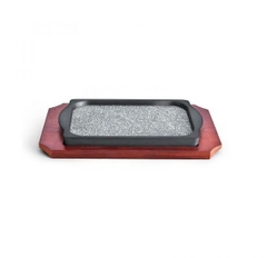 KHAY NƯỚNG ĐÁ HÌNH CHỮ NHẬT ĐẾ GỖ