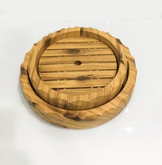 KHAY TRƯNG BÀY SHUSHI GIẢ GỖ TRÒN