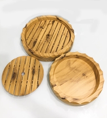 KHAY TRƯNG BÀY SHUSHI GIẢ GỖ TRÒN