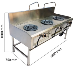BẾP GAS KHÈ 3 HỌNG KHÁCH SẠN NHÀ HÀNG