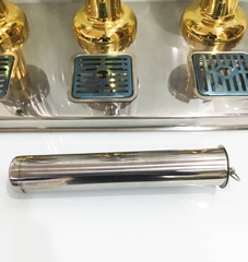 BÌNH 3 NGĂN ĐỰNG NƯỚC HÌNH TRỤ MẠ VÀNG