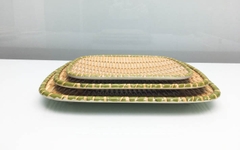 MẸT NHỰA GIẢ MÂY TRE CHỮ NHẬT