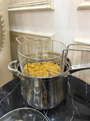 QUÁNH INOX CHIÊN NGẬP DẦU CÓ GIỎ VỚT