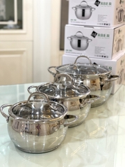 BỘ NỒI INOX THIẾT KẾ HÌNH TRÒN SANG TRỌNG