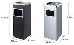 THÙNG RÁC VUÔNG INOX CÓ GẠT TÀN