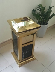 THÙNG RÁC ĐÁ HOA CƯƠNG MẠ VÀNG