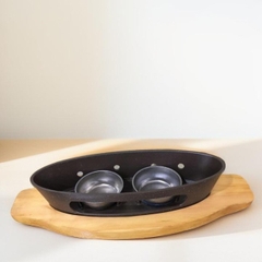 BẾP NƯỚNG HÌNH THUYỀN ĐẾ GỖ