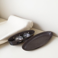 BẾP NƯỚNG HÌNH THUYỀN ĐẾ GỖ