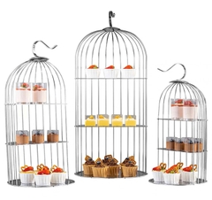 KỆ TRƯNG BÀY BÁNH NGỌT 3 TẦNG LỒNG CHIM