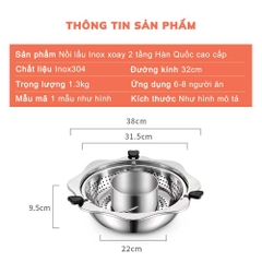 NỒI LẨU XOAY INOX SANG TRỌNG
