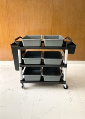 XE ĐẨY PHỤC VỤ 3 TẦNG MÀU ĐEN MẪU 1