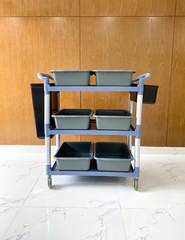 XE ĐẨY PHỤC VỤ 3 TẦNG MÀU XÁM MẪU 2