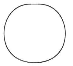 Dây da 22" (56 cm) - Khóa gài vàng trắng 18kt