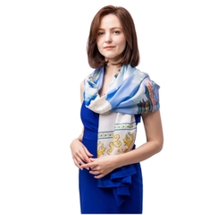 Khăn lụa dài -  Phụng Tiên Trên Thế Giới Sapphire (Phoenix of the Sapphire World)