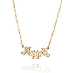 Dây chuyền Chân Thiện Nhẫn 14kt (Zhen Shan Ren Words)