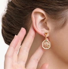 Khuyên tai - Hoa mẫu đơn - Dài (Tang Flower Dangle)