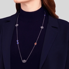 Dây chuyền dài - Mẫu đơn màu bạc (Majestic Tang Peony 35")