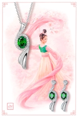 Dây chuyền (Flying Sleeves Green) - Bạc