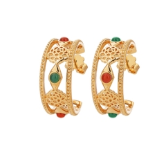 Khuyên tai - Hoa Mẫu Đơn (Golden Tang Peony Hoop)