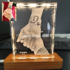 Pha Lê Đế Đèn - Khắc Hình 2D, 3D - Kích Thước 3x12x15 cm - Mã G02