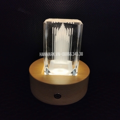 Pha Lê Đế Đèn - Khắc Hình 2D, 3D - Kích Thước 5x5x8 cm - Mã G04