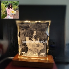 Pha Lê Đế Đèn - Khắc Hình 2D, 3D - Kích Thước 3x12x15 cm - Mã G02