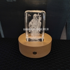 Pha Lê Đế Đèn - Khắc Hình 2D, 3D - Kích Thước 5x5x8 cm - Mã G04