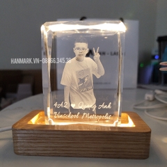 Pha Lê Đế Đèn - Khắc Hình 2D, 3D - Kích Thước 3x6x8 cm - Mã G14