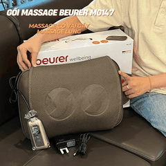 Beurer gối massage MG147 có điều khiển - công suất 12W. Quà tặng: Quạt điện cầm tay mini Lumias