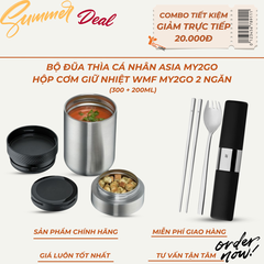 WMF hộp giữ nhiệt 2 ngăn THERMO - Thép không gỉ - Dung tích 300ml + 200ml