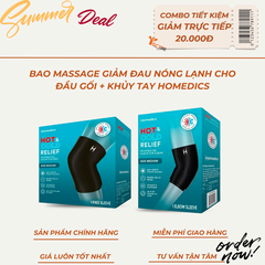 [COMBO MÙA HÈ] 2 Bao Massage Gel Giảm Đau Nóng Lạnh Homedics Đầu Gối + Khuỷu Tay
