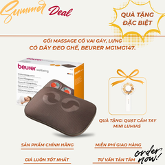Beurer gối massage MG147 có điều khiển - công suất 12W. Quà tặng: Quạt điện cầm tay mini Lumias