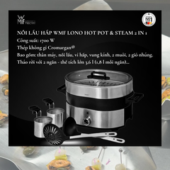 WMF nồi lẩu hấp 2 ngăn Lono Hot Pot & Steam - công suất 1700W, dung tích 3.6L