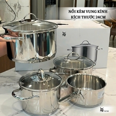 WMF Bộ Nồi 4 Món PROVENCE PLUS - 3 Nồi & 1 Quánh Không Nắp. Quà tặng: Máy sấy tóc Xiaomi