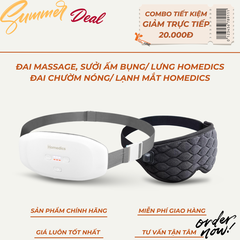 [COMBO MÙA HÈ] Đai massage chườm nóng bụng + Đai massage chườm nóng mắt Homedics