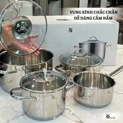 WMF Bộ Nồi 4 Món PROVENCE PLUS - 3 Nồi & 1 Quánh Không Nắp. Quà tặng: Máy sấy tóc Xiaomi
