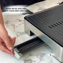 WMF bếp nướng Lono TGrill Flat-Ribbed, thép không gỉ Crormargan - công suất 2100W