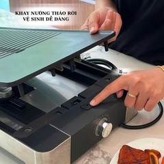 WMF bếp nướng Lono TGrill Flat-Ribbed, thép không gỉ Crormargan - công suất 2100W