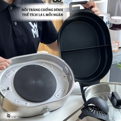 WMF nồi lẩu hấp 2 ngăn Lono Hot Pot & Steam - công suất 1700W, dung tích 3.6L