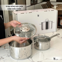 WMF Bộ Nồi 3 Món Astoria Cookware - 2 Nồi + 1 Quánh. Quà tặng: Máy sấy tóc Xiaomi