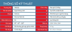Quạt tháp lọc không khí, tạo ion Tiross TS9176