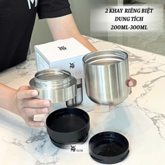 WMF hộp giữ nhiệt 2 ngăn THERMO - Thép không gỉ - Dung tích 300ml + 200ml