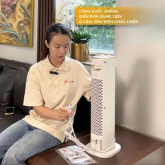 Elmich Máy sưởi gốm CHE-8644 công suất 2000W, làm ấm nhanh, xoay 60°, tự ngắt an toàn, không khô da